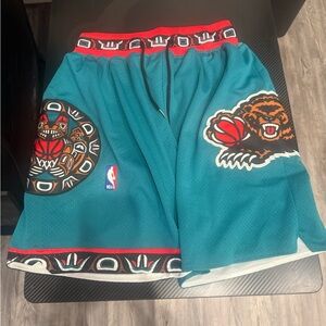 Just Don Teal Men's Basketball Shorts with Red Accents